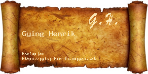 Gying Henrik névjegykártya